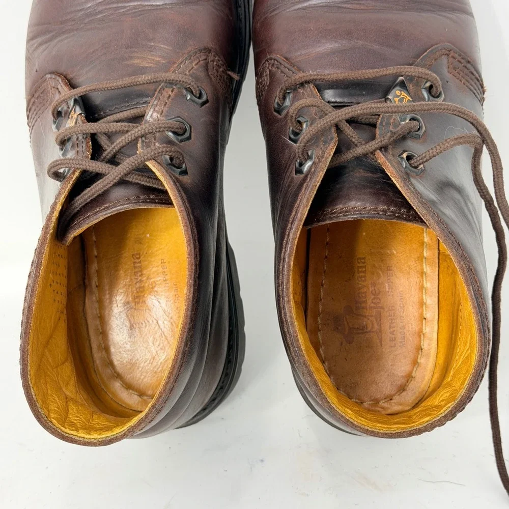 Havana Joe Brown Leather Chukka Boots Spain 201-B Women Size 8 Ankle Lug Sole